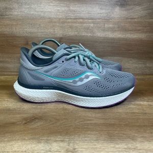 Saucony Womens Hurricane Running Shoes Gray White S10615-20 Lace Up Comfort 8M